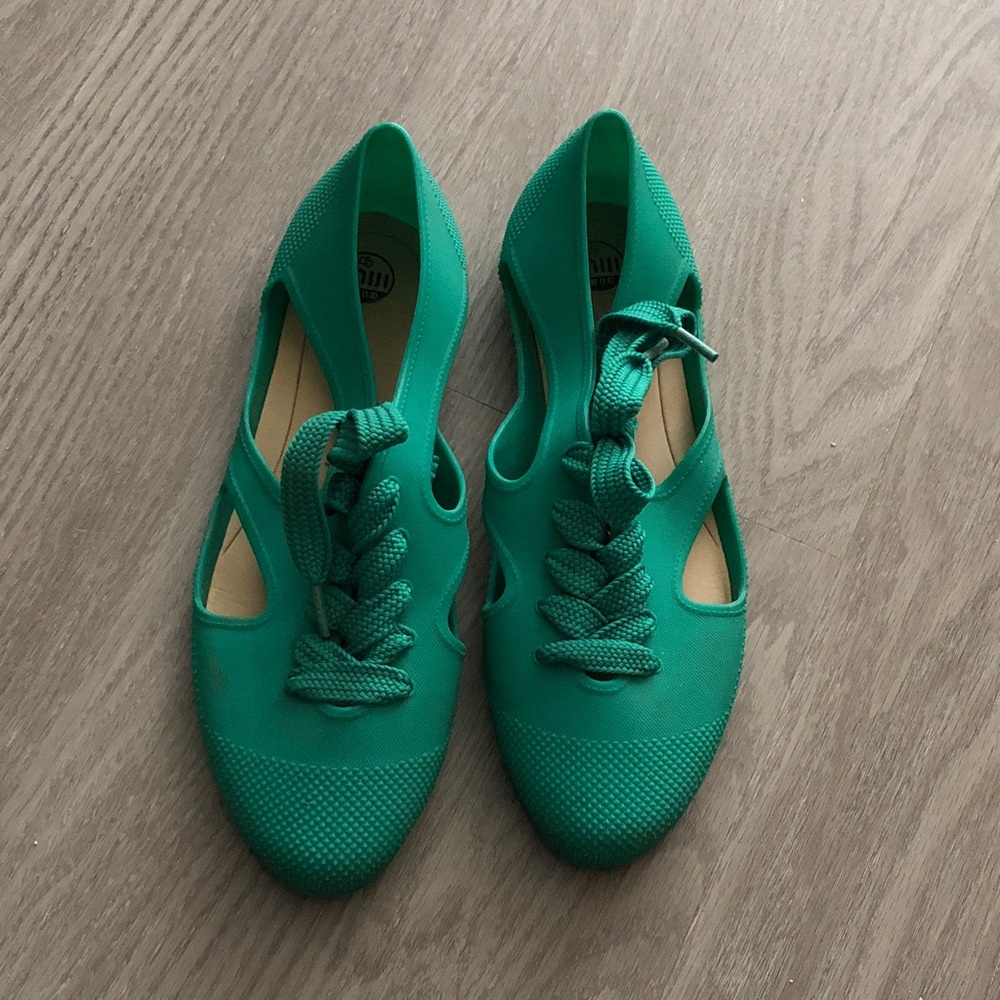 Emerald Green Lace-Up Injection-molded beach sandals size38